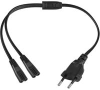 Câble d'extension Euro mâle à Double C7 Power, Type C Euro mâle à C7 Y Femelle Câble d'alimentation Euro Petit électroménager Euro 8 TV Blu-Ray Appareils ménagers Alimentations, 40CM