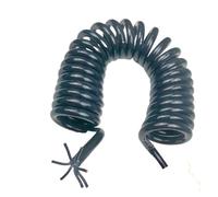 Câble d'extension extensible à 3 conducteurs et 4 ressorts, câble spiralé, cordon d'alimentation télescopique en TPU noir, haute puissance et extensible(Strech 1m)