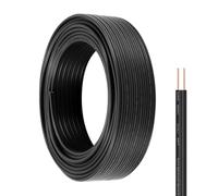 Câble d'extension flexible de calibre 18 à 2 conducteurs électriques SPT-2 15,2 m 18/2 basse tension 18 AWG Fil de cuivre étamé toronné pour éclairage de lampe LED Noir