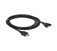 - Câble d'extension HDMI avec Ethernet - HDMI mâle pour HDMI femelle vissable - 2 m - noir - support 4K