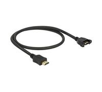 - Câble d'extension HDMI avec Ethernet - HDMI mâle pour HDMI femelle vissable - 50 cm - noir - support 4K