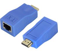 Câble D'Extension Hdmi Via Un Câble 6/6E,Convertisseur Hdmi Mâle Vers Rj45 Femelle 1080P Adaptateur Ethernet 4K,Convertisseur Cat5 Vers Hdmi,Postuler À Hdtv,Dvd,Ps4,Etc.(Bleu/2 Pièces)