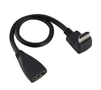 Câble d'extension HDMI Zerone - Connexions mâle à 90/270° et Femelle - Haut régime - Prise en Charge de vidéo 3D, Full HD et 1080p - Coloris : Noir - 0,
