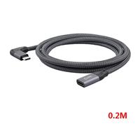 Câble d'extension incurvé USB3.1 type c 100W PD 5A, cordon d'extension 4K 60Hz 10gbps USB C Gen 2 pour Macbook ASUS HP et ordinateur portable 0.2 1M