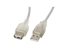 Câble d'extension lanbergusb 2.0 mâle femelle ferrite 1.8m transparent