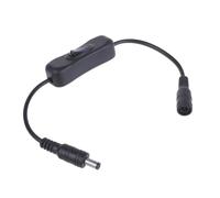 Câble d'extension mâle vers femelle CC 5,5 x 2,1 mm avec bouton de commutation pour haut-parleur d'appareil photo à lumière LED