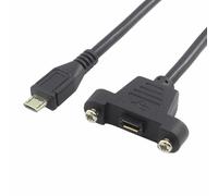 Câble d'extension micro USB à 5 broches mâle vers femelle avec vis pour synchronisation et charge de données,50 cm