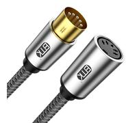 Câble d'extension MIDI DIN 5 broches mâle vers femelle pour clavier, synthétiseur, piano et guitare - Connecteur audio 1,2 m