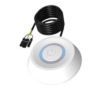 Câble d'extension pour bouton d'alimentation de carte mère, blanc | Commande ronde externe pour boîtiers durs à bureau, lumière LED bleue