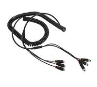 Câble D'extension pour Caméra de Recul 4 Broches, Spiralé | Connexion Trois vers Trois, Signal Stable, Longue Distance, pour Rétroviseur et Grands Véhicules, Noir