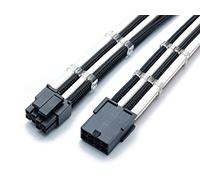 Câble d'extension pour carte mère ATX 4+4 broches Noir & Blanc 30 cm + 2 peignes de câble