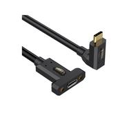 Câble d'extension pour panneau fixe avec coude droit de type C et connecteur femelle à vis de type C, longueur : 0,3 m