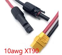 Câble d'extension pour panneau solaire automobile 10 AWG/5,3 mm², XT90 vers connecteur solaire, câble de charge en cuivre étamé au silicone souple n°10 XT90 to MC4