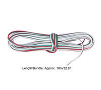 Câble d'extension pour rubans LED, connexion filaire RGB 3 broches, conception durable et flexible, 10 m (32,8 pi), basse tension, rallonge RGB 3