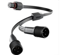 Câble d'extension répartiteur de type Y pour éclairage extérieur, 320 mm, cuivre sans oxygène 22 AWG, étanchéité IP68, pour H705A/H705B/H705C/H705D/H705E/H705F/H706A Noir (1 femelle et 2 mâles)