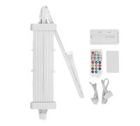 Câble D'extension RVB PSU, Bande de Bande LED Light Up pour la Carte Mère PC et la Carte Graphique, Le Câble Néon D'extension d'alimentation de la Carte Mère (Contrôleur SK3 Blanc)