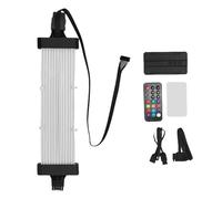 Câble D'extension RVB PSU, Bande de Bande LED Light Up pour la Carte Mère PC et la Carte Graphique, Le Câble Néon D'extension d'alimentation de la Carte Mère (Contrôleur SK3 Noir)