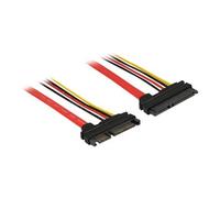 Delock - Câble d'extension SATA - Serial ATA 150/300/600 - combo SATA (P) pour combo SATA (R) - 10 cm - noir, jaune, rouge
