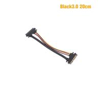 Câble d'extension SMi22 mâle vers femelle, SATA 22 broches mâle vers femelle 7 + 15 broches, câble d'alimentation SMiData, disque dur-20cm Noir