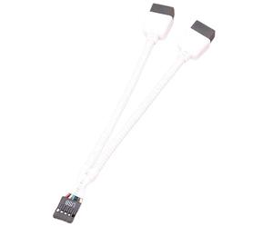 Câble D'extension Splitter USB 2.0 À 9 Broches - Ligne 'Adaptateur D'en | tête, Câblage Intérieur Blindé, Connecteur De Forte Stabilité | Expanseur 'interface De La Carte Mère Pour Buil