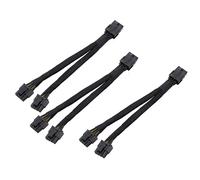 Câble D'extension Tressé, 20cm, 3 Pièces, Pcie Femelle À Double 2x 8 Broches (6 + 2) Mâle, Adaptateur D'alimentation Pci Express
