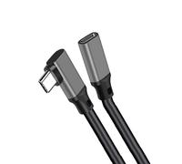 Câble d'extension Type-C avec design coudé - PQ116 Gris (10 Gbit/s+4K+100 W) 1 m
