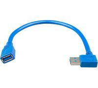 Câble d'extension USB 0,3 m, un côté coudé