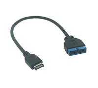 Câble d'extension USB 0.3 Type C 3.1 Type E pour panneau avant, 3.0 M, 19 broches à 20 broches, pour carte mère et PC