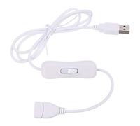 Câble d'extension USB 2.0 facile à utiliser avec interrupteur pour lampes de table/ventilateurs/lumières LED 3,7 m avec plusieurs prises Blanc