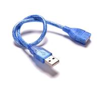Câble d'extension USB 2.0 mâle-femelle, 23cm, bleu, pour souris/clavier/appareil photo
