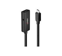 - Câble d'extension USB - 24 pin USB-C (M) pour prise CC 3,5 mm, 24 pin USB-C (F) - USB 3.2 Gen 1 - 5 m - actif - noir