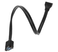 Câble D'extension USB 3.0 19 Broches vers Double USB, Fixation Vissée | Cuivre et PVC Noir, Montage sur Panneau, pour Carte Mère de PC et Façade de Boîtier