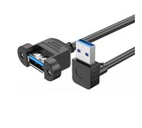 Câble d'extension USB 3.0 avec angle de 90 degrés USB 3.0 femelle vers femelle avec câble adaptateur pour PC avec support de panneau à vis