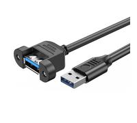 Câble d'extension USB 3.0 avec angle de 90 degrés USB 3.0 femelle vers femelle avec câble adaptateur pour PC avec support de panneau à vis