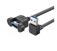 Câble d'extension USB 3.0 avec angle de 90 degrés USB 3.0 femelle vers femelle avec câble adaptateur pour PC avec support de panneau à vis