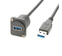 Câble d'extension USB 3.0 mâle de Type D, convertisseur de montage sur panneau, câble de coupleur de châssis USB A(0.3m)