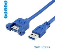 Câble d'extension USB 3.0 mâle femelle avec trou de vis, peut verrouiller le câble monté sur panneau pour PC portable