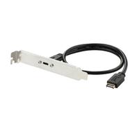 Câble d'extension USB 3.1 en façade, de type E vers type C, adaptateur interne 10 Gbit/s (50 cm) avec déflecteur PCI