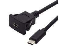 Câble D'Extension Usb 3.1 Gen 2 10 Gbps Encastré Usb C Mâle Vers Femelle Pour Montage Sur Tableau De Bord De Voiture, Résistant À L'Eau Et À La Poussière