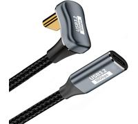 Câble D'Extension Usb 3.1 Type C Mâle Vers Femelle, 10 Gbit/S, 100 W, En Forme De U, Coudé Vers L'Arrière Avec Manchon De 300 Cm