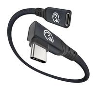 Câble d'extension USB 4 240W 0.3M,câble Thunderbolt 4 & USB C mâle vers femelle à Angle Droit, Charge Rapide PD 3.1 40Gbps 8K@60Hz vidéo,cordon d'extension Type C,pour iPad Pro,Macbook,Galaxy S24