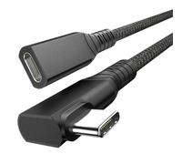 Câble d'extension USB 4 240W 0.6M,câble Thunderbolt 4 & USB C mâle vers femelle à Angle Droit, Charge Rapide PD 3.1 40Gbps 8K@60Hz vidéo,cordon d'extension Type C,pour iPad Pro,Macbook,Galaxy S24