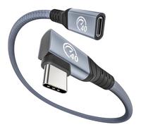 Câble d'extension USB 4 240W 0.6M,câble Thunderbolt 4 & USB C mâle vers femelle à Angle Droit, Charge Rapide PD 3.1 40Gbps 8K@60Hz vidéo,cordon d'extension Type C,pour iPad Pro,Macbook,Galaxy S24