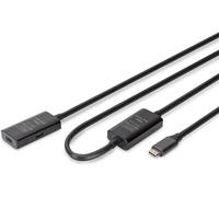 Câble D'Extension Usb Actif - Usb-C Femelle Vers Mâle - 10 M - Usb 32 Gen1-5 Gbit/S - Plug & Play - Avec Amplificateur De Signal - Noir[ZHUJ2411]