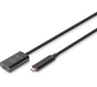 Câble D'Extension Usb Actif - Usb-C Femelle Vers Mâle - 5 M - Usb 32 Gen2-10 Gbit/S - Plug & Play - Avec Amplificateur De Signal - Noir[ZHUJ2410]