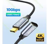 Câble d'extension USB C 3.1 Gen2 10Gbps, Type C à C PD 100W QC4.0 3.0 5A, câble de charge rapide pour MacBook Pro 4k 60Hz, câble vidéo T2