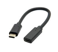 Câble d'Extension USB-C de 20 cm, Câble Court USB-C Mâle vers USB 3.1 Femelle pour Nintendo Switch, MacBook et Autres Appareils, Noir (180 Degree)
