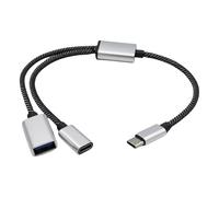 Câble d'extension USB C mâle vers double port femelle USB C pour ordinateur portable de voiture