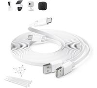 Câble d'extension USB C Plat 5M,Lot de 2 câble de Recharge Extra Long USB A vers Type C 2.0 pour Blink Mini 2/Outdoor 4,eufy Cam S3 Pro,3C/S300,3/S330,SoloCam S340/S350/S220/C210/S40,Blanc