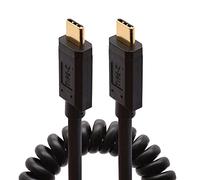 Câble d'extension USB C spiralé - Câble USB 3.1 type C mâle vers mâle - Extension de charge et de synchronisation pour Samsung S20+, S10, Note 10, Huawei, Matebook, Google Pixel, etc. (1,2 mètres)